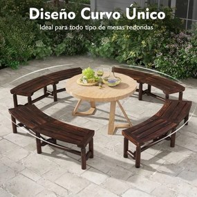 Banco de jardim exterior para 2 pessoas de madeira rústica para 2 pessoas Capacidade de carga 325 kg 139 x 36 x 41 cm Castanho