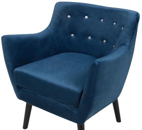 Poltrona em veludo azul marinho DRAMMEN Beliani