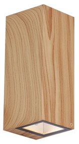 Candeeiro de Parede Escandinavo Madeira 2-Luzes GU10 70mm IP54 - Baleno Escandinavo
