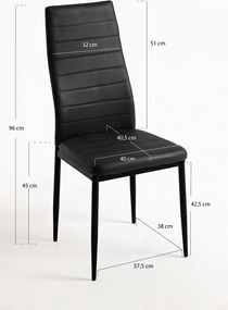 Pack 4 Cadeiras Lauter Couro Sintético - Preto