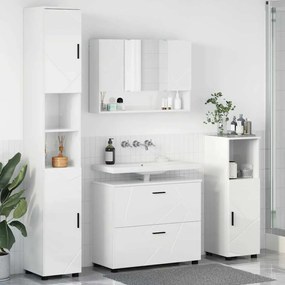 vidaXL Conjunto de Móveis para Banheiro 4 pcs Branco brilhante