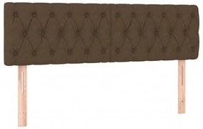 Cama com molas/colchão 140x190 cm tecido castanho-escuro
