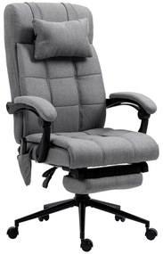 Vinsetto Cadeira de Escritório Executiva com 6 Pontos de Massagem 5 Modos Reclinável 155° com Função de Aquecimento 66x76x120cm Cinza | Aosom Portugal