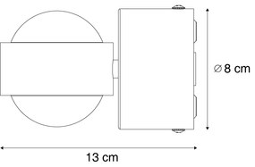 Aplique de parede de design branco incluindo LED IP44 - Lens Design