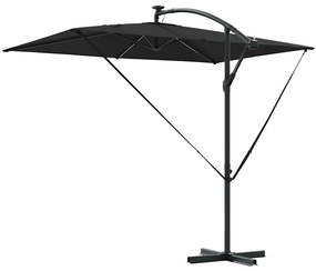 Guarda-sol de Bananeira Cantilever Preto 294 x 200 x 254 cm