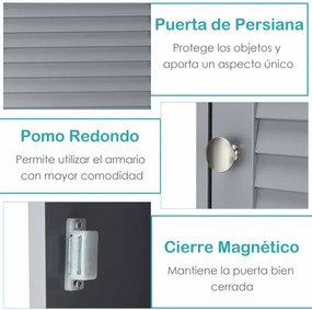Armário de parede para casa de banho com porta e 3 estantes em MDF para arrumação de toalhas 42 x 17 x 70 cm Cinzento
