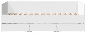 Sofá-cama com gavetas sem colchão 75x190 cm branco