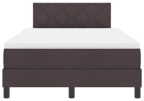 Cama Box Spring com Colchão Castanho Escuro 120x190 cm Tecido