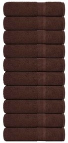 vidaXL Toalhas de mãos 10 pcs 50x100 cm 360 gsm 100% algodão castanho