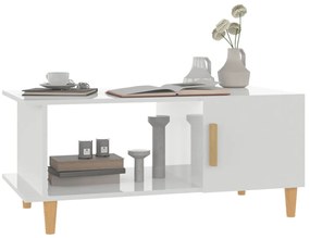 Mesa de centro 90x50x40 cm madeira processada branco brilhante