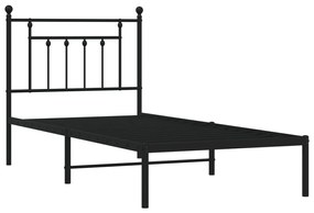 Estrutura de cama com cabeceira 90x190 cm metal preto