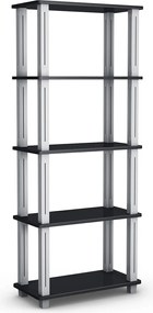 Estante "SOREN" Multiúsos de 5 Níveis em MDF e PVC – Preto, 60 x 29,5