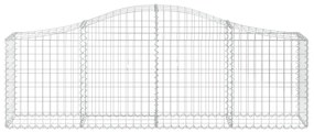 Cestos gabião arqueados 9 pcs 200x30x60/80 cm ferro galvanizado