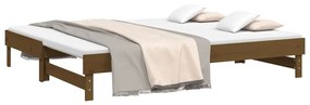 Estrutura sofá-cama de puxar 2x(90x200) cm pinho castanho-mel