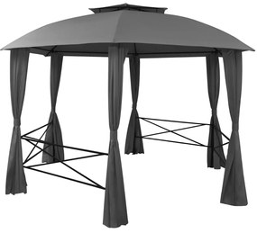 Tenda de jardim com cortinas hexagonal 360x265 cm