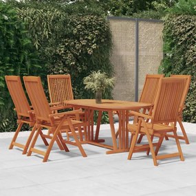 vidaXL 7 pcs conj. jantar para jardim madeira de eucalipto maciça