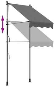 Toldo retrátil 100x150 cm tecido e aço antracite