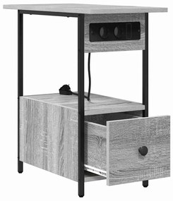 Armário de Cabeceira com gaveta Sonoma cinzento 60 x 30 x 61 cm