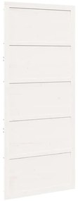 Porta de Celeiro Branca 80x208 cm Madeira Sólida de Pinho