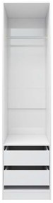 Roupeiro c/ gavetas derivados de madeira branco brilhante