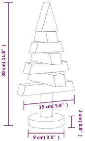 Árvores de Natal decorativas 2pcs 30 cm madeira de pinho maciça