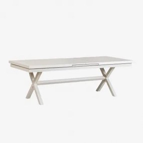 Mesa De Jantar Retangular Extensível Em Alumínio (240-300x100 Cm) Karena Gardénia Branco - Sklum