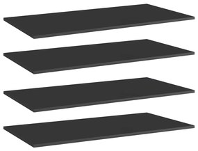 vidaXL Prateleiras estante 4pcs 100x50x1,5cm contrap. preto brilhante