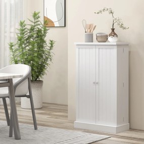 Armário de Cozinha Despensa Cozinha com 2 Portas 16 Prateleiras Aparador Moderno 60x30x104 cm Branco