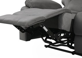 Sofá reclinável de 3 lugares veludo cinzento escuro com LED e entrada USB BERGEN Beliani