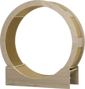Roda de exercício para gatos, roda de corrida para gatos, com travão de segurança e tapete para arranhar removível e silencioso, 91 cm, castanho