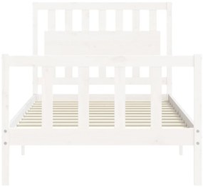 Cama sem colchão 100x200 cm madeira de pinho maciça branco