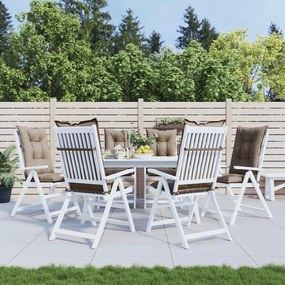 vidaXL Almofadões p/ cadeiras altas de jardim 6 pcs tecido cinza-acas.