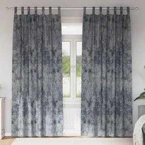 vidaXL Cortinas de Veludo 2 pcs com Ilhós Cinza Prateado 225x140 cm