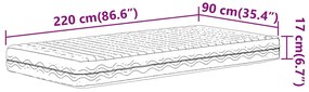 Colchão de espuma 90x220 cm dureza H2 H3 branco