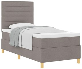 Cama Box Spring com Colchão Taupe 80x200 cm Tecido
