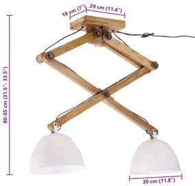 Candeeiro de teto 25 W 29x18x85 cm E27 branco