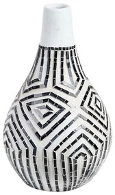 Vaso decorativo em terracota preta e branca 50 cm OMBILIN Beliani