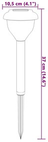 Luzes solares p/ caminhos c/ espigões 4 pcs branco quente e RGB