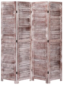 Biombo com 4 painéis 140x165 cm madeira castanho