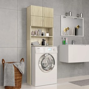 vidaXL Armário máquina lavar roupa 64x25,5x190 cm aglomerado carvalho
