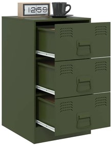 Mesa de cabeceira 34,5x39x62 cm aço verde azeitona