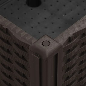 Vaso/floreira de jardim c/ rodas 100x80x54 cm PP castanho