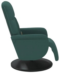 Cadeirão massagens reclinável c/ apoio pés veludo verde-escuro