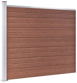 Conjunto painel de cerca 699x146 cm WPC castanho