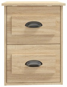 Mesas de cabeceira parede 2 pcs 41,5x36x53 cm carvalho sonoma