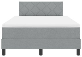 Cama Box Spring com Colchão Cinza Claro 120x200 cm Tecido