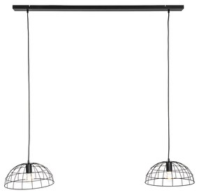 Candeeiro suspenso industrial preto 2 luzes - Hanze Industrial