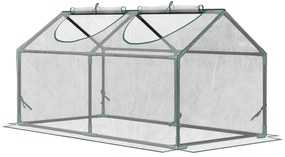 Outsunny Estufa 119x60x60cm Estufa de Jardim com 2 Janelas Enroláveis para Cultivo de Plantas Verduras Flores Transparente