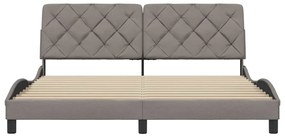 Cama sem colchão 180x200 cm tecido castanho-acinzentado