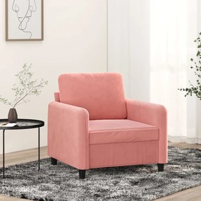 vidaXL Poltrona 60 cm veludo rosa